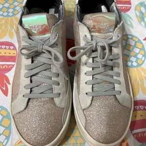 P448 Rose Gold Glitter Sneakers Size 39